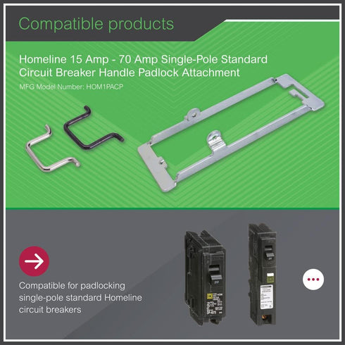 Square D - HOM1PACP 1.9 -Inch Single-Pole Circuit Breaker Padlock Device...