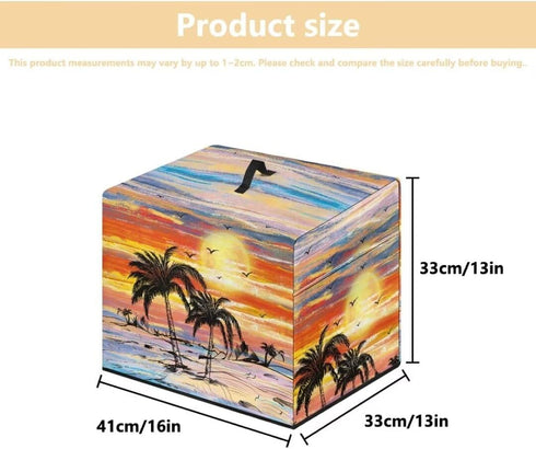 Palm Tree Sunset Dust Cover for Meat Slicer,Deli Slicer,Food Slicer,Waterproof Foldable Cover Kitchen Small Appliances Dust Cover with Handle...