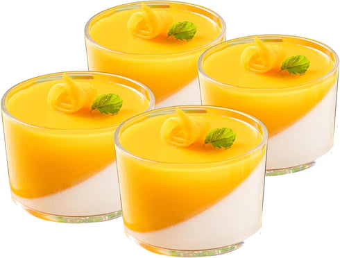 Ramekins Oven Safe, Creme Brulee ramekins set of 4,Small Glass Bowls 4oz, Dipping Sauce Cups, Clear Salad Dressing Container and Dessert Bowls for...