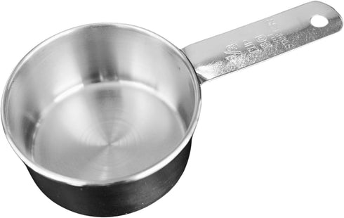 1/3 Cup Stainless Steel Measuring Cup | Sturdy Metal 80 ml Single Cup for Wet and Dry Ingredients | Great for use as 1/3 Cup Dog Food Scoop - 1 PK...