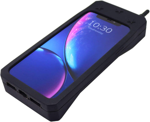 Cute Retro Classic Cellular Phone Shaped Case for iPhone XR, Soft Silicone 3D Cartoon Cover,Kids Girls Rubber Protector for iPhone XR (Black)...
