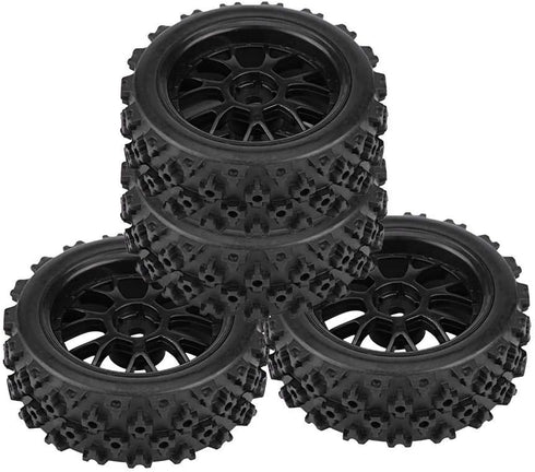 4PCS Replacement Tires for RC 1:10 Car, Racing Off Road Vehicle Tires Rubber Tyre Wheel Rim(Black)...