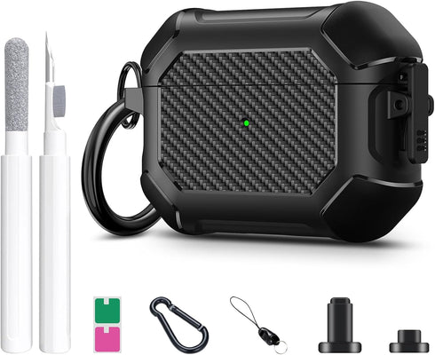 Maxjoy Compatible with AirPods Pro 2 Case Cover with Cleaner Kit, Military Hard Shell Protective Armor with Lock for AirPod Pro 2 Charging Case, F...
