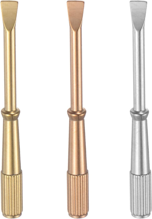 3pcs Mini Bracelet Screwdriver 4mm Titanium Steel Slotted Screw Driver with 5mm Width Non-slip Handle for Bracelet Repair Screwdriver Tools...