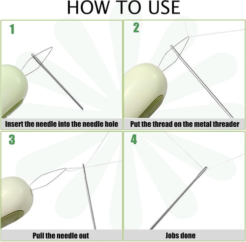 YEQIN 2PCS 2 in 1 Needle Threader Seam Ripper, Upgraded Thread Seam Ripper Needle Threading and Seam Remover Seam Ripper Tool Needle Threaders for...