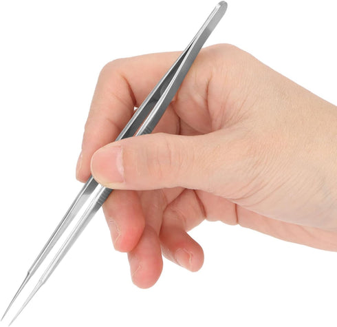 Stainless Steel Tweezers, High Accuracy Tweezers with Straight Tapered, Ultra Fine Point Forceps, hold 0.1mm fingerprint flying line, for Mobile P...