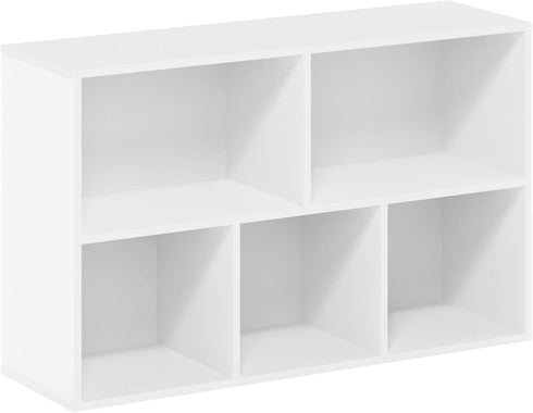 Furinno Luder Bookcase / Book / Storage , 5-Cube, White...