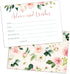 Set of 50 Advice and Wishes Cards - Double Sided Floral Cards, Perfect for the Bride and Groom, Baby Shower, Bridal Shower, Wedding Shower, Gradua...