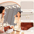 Cessfle Large Capacity Travel Cosmetic Bag, Boho White Makeup Bag Waterproof Leather Travel Toiletry Bag Woven Open Flat Makeup Organizer Bag Quil...
