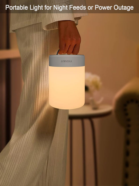 Baby Night Light, Nursery Night Lamp for Breastfeeding, Portable Nightlight for Kids Toddlers Bedroom, Warm & Soft Bedside Lamp, Touch Control, Re...