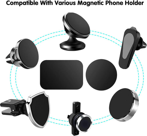 Phone Magnet,Magnet for Phone Case Car Mount,4 Piece Phone Magnet Plate,Metal Plates for Magnetic Mount(9 Rectangle and 9 Round) Magnet for Phone ...