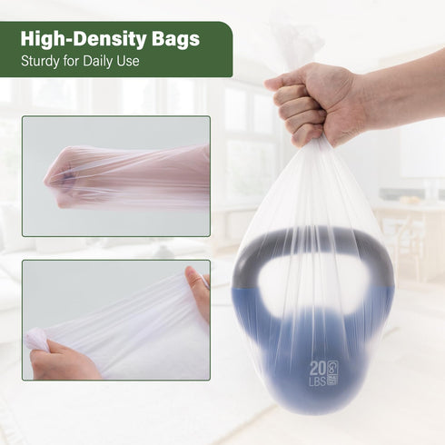 Jaoul 1.2 Gallon Trash Bags, Unscented Strong Small Trash Bags Bathroom, Small Garbage Bags for Bathroom Can, White Trash Can Liners 100 Count...