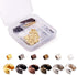 Pandahall 6 Color Column 2x2mm Tiny Brass Tube Crimp Beads and 4x3mm Brass Crimp Knot Covers for Jewelry Making (540pcs/box)...