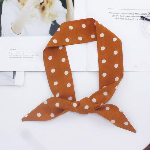 6Pcs Creative Small Dot Pattern Bag Handbag Handle Ribbon Scarf Hair Head Band Neck Scarf Neckerchief Scarf Fashion Gifts...