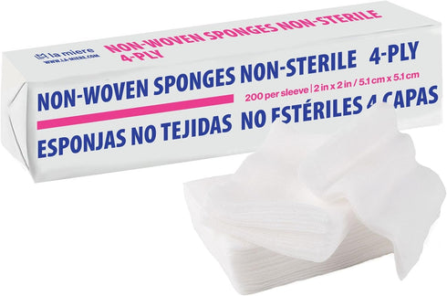 Gauze Pads 2"x2" - 200-Pack, 4-Ply Non-Woven Sponges Non-Sterile, All-Purpose Dental and Surgical Sponges Including First Aid Kits and Medical Fac...