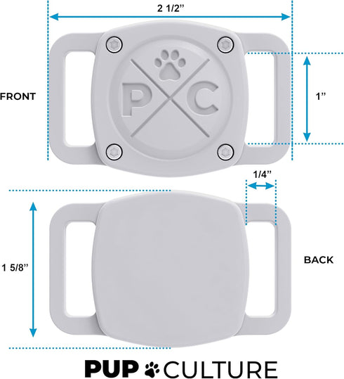 Pup Culture IP68 Waterproof AirTag Dog Collar Holder | 2.5X Stronger Than Competitors - Track Your Pet Using Apple AirTag Technology without a Sub...