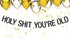 Black Glitter Holy Shit You're Old Banner - Funny 30th 40th 50th 60th 70th 80th 90th Birthday Party Decorations...