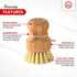 Dish Scrub Brush Bamboo - S&C Kitchen, Cleans Pan/Vegetable/Dishes/Wok, Bamboo Scrub Brush for Kitchen/Bathroom, Made Out of Palm & Sisal Bristles...
