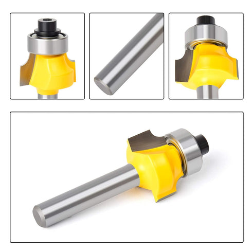 2PCS Roundover Edging Router Bit Set, 1/4-Inch Shank Round Nose, Cutter Tools 1/8" Radius Inch...