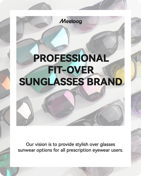 Meeloog Polarized Fit Over Glasses Sunglasses for Women Men, Square Oversized Lightweight Shades for Driving Riding MST2106...