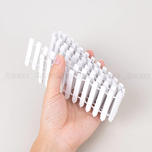 AUEAR, 35 Inch Long Mini Fairy Garden Fence Wood Ornament Wooden Decorative Picket Fence for DIY Crafts Project (White, 2-Pack)...