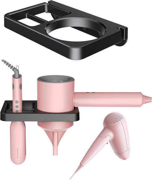 Hair Dryer Holder Blow Dryer Holder Compatible with Flat Iron Holder Wall Mount for Hair Tool Storage Organizer Straightener Holder Rack Build in ...