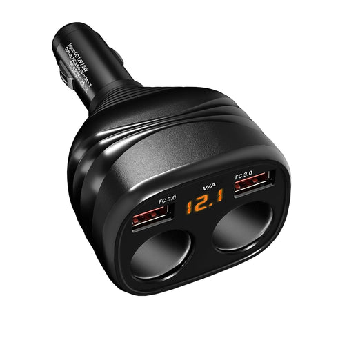 WOLFBOX Cigarette Lighter USB Charger, 2 in 1 Charging Cable Car Charger for Mirror Dash Cam, Dual USB Ports Fit Compatible with Phones or Other U...