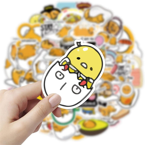 CHVISO 60PCS Japanese Lazy Egg Kawaii Stickers - Vinyl Waterproof Stickers for Kids, Teens, Adults - Laptop, Water Bottles, Skateboard, Guitar...