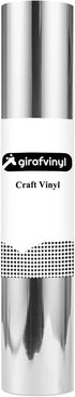 GIRAFVINYL Silver Chrome Mirror Vinyl Permanent, Chrome Mirror Film - 12" X 6 FT, Silver Metallic Permanent Vinyl for Home and Car Decal...