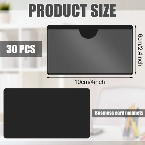 30 Pcs Magnetic Label Holders Clear Business Card Pockets Holders File Cabinet Labels Magnet Labels Bulk Set for Metal Shelf Bin Whiteboard (4 x 2...