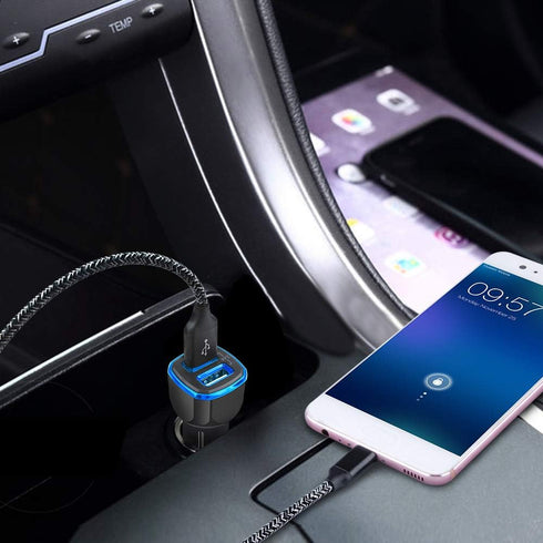 Fast Charger Type C Charging Block USB Wall Plug Android Phone Fast Car Charger Adapter C Type Charging Cable 3FT 6FT for Samsung Galaxy S24 S23 S...
