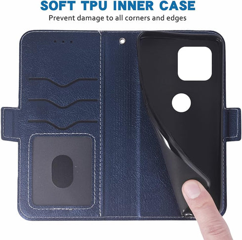 Compatible with T-Mobile Revvl 4 Plus Wallet Case Wrist Strap Lanyard Flip Cover Card Holder Stand Cell Phone Cases for Tmobile Revel 4+ T Mobile ...