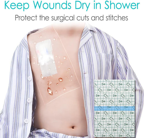 Dialysis Catheter Shower Cover 8"x8", Waterproof Peritoneal Dialysis Chemo Port Protector for PD Chest Catheter Peg Feeding Tube G-Tube Picc Line ...