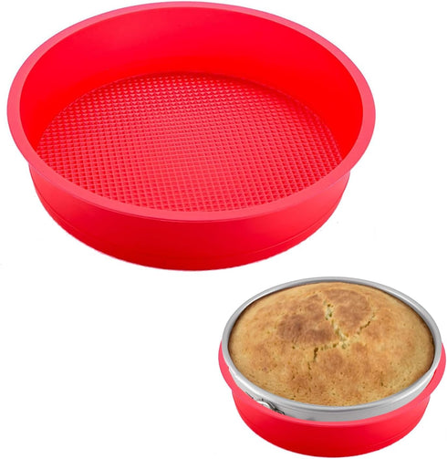 GBYAN Springform Pan Protector for 8 inch, 8.5 inch Springform Pan Round Cheesecake Water bath Pan Silicone Baking Pan Accessories Preventing Wate...