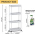 SPACEKEEPER Slim Rolling Storage Cart 4 Tier Bathroom Organizer Mobile Shelving Unit Storage Rolling Utility Cart Tower Rack for Kitchen Bathroom ...