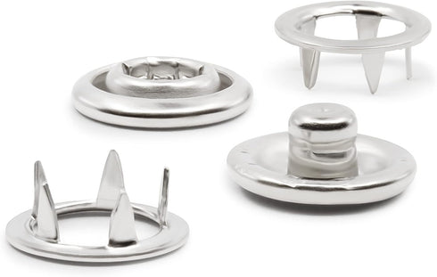 Dritz 2 Open Ring Sides Size 16 Nickel Includes Snaps & Tool Fasteners, 7/16", 60 Sets...