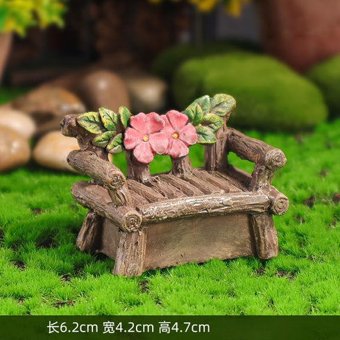 3Pcs Miniature Fairy Garden Furniture Resin Craft Mini Chair Figurine Micro Landscape DIY Ornament Fairy Garden Decor Miniature Garden Accessories...