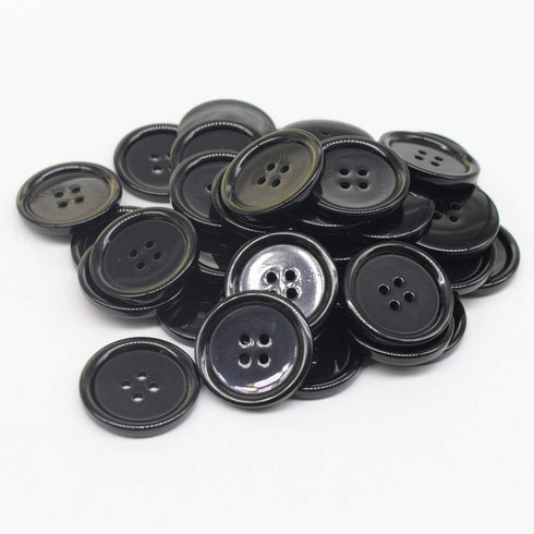 YaHoGa 40PCS 1 1/5 Inch (30mm) Buttons Black Resin Buttons for DIY Sewing Tailor Crafts Coats Clothes (Black 30MM)...