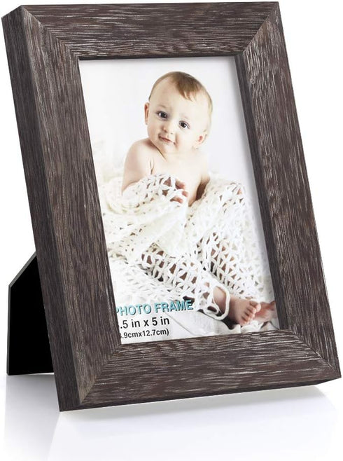 RPJC 3.5x5 inch Picture Frame Made of Solid Wood High Definition Glass for Table Top Display and Wall Mounting Photo Frame...