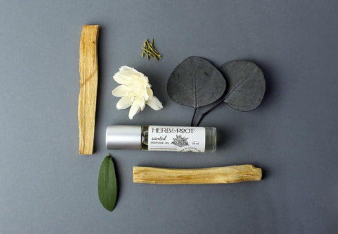 Santal Perfume Oil Rollerball (Roll on) | Herb & Root | 10ml | Virginia Cedar and Palo Santo, Smoky Woods Fragrance for Men or Women...