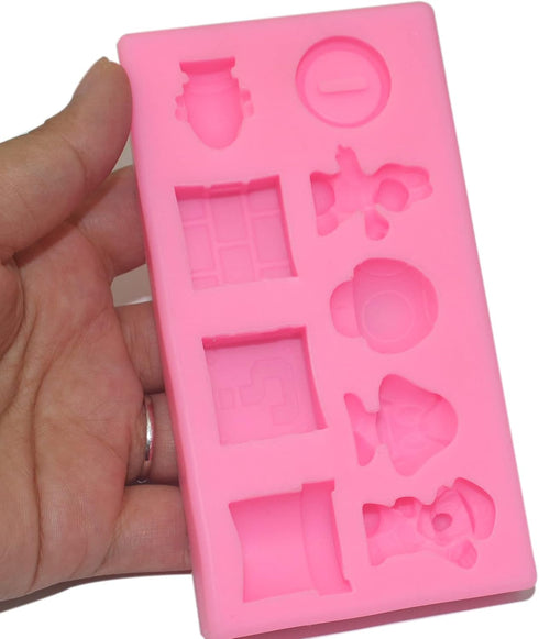 9-Cavity Silicone Cartoon Fondant Mold for Cake Decorating, Candy Making, and Resin Crafts - Chocolate, Gum Paste Tray, and Resin Casting...