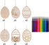 Anditoy 30 PCS Easter Wooden Hanging Ornaments Unfinished Wood Slices Eggs Easter Crafts for Kids DIY Easter Decorations Party Supplies Decor...
