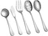 5-Piece 18/0 Stainless Steel Serving Set,Large Hostess Set with Round Edge,Mirror Finished,Dishwasher Safe -Spoons, Forks,Butter Knife& Slotted Sp...
