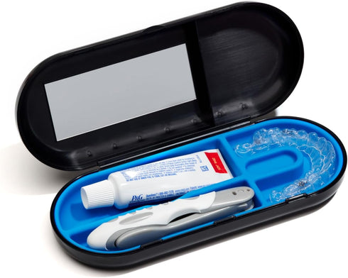 SmileKontainer Slimline Retainer Case: Compact Dental Travel Case for Aligners, Toothbrush and Accessories - Built-in Mirror for Easy Insertion An...
