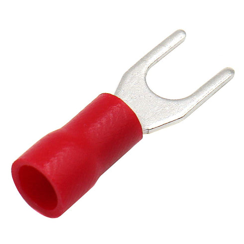 Baomain Red Insulated Fork Spade Wire Connector Electrical Crimp Terminal 16-22AWG #8 USA Screw (200PCS)...