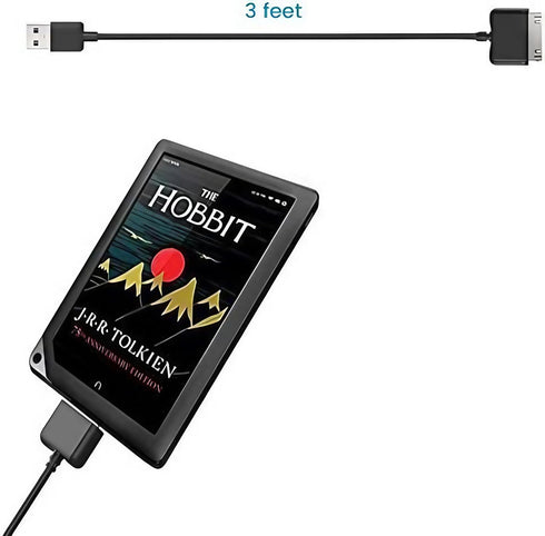 Smays 3-in-1 Replacement Charger Cable Kit for All Barnes & Noble Nook Tablets (HD, HD+, Color, Glowlight) - 3ft USB 2.0 Charging & Data Sync Cabl...