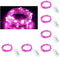 CYLAPEX 6 Pack Pink Fairy Lights String Battery Operated Fairy Lights Firefly Lights LED Starry String Lights 3.3ft 20 LEDs Silvery Copper Wire fo...