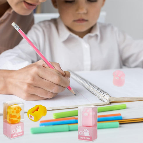 4 Pcs Cute Cat Paw Pencil Sharpener Kawaii Manual Pencils Sharpeners Cat Claw Cute Pencil Sharpener Kids Handheld Pencil Sharpener Cute School Sup...