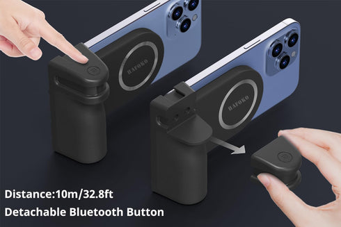 Magnetic Camera Bracket Smartphone Camera Shutter CapGrip Selfie Handle Grip Tripod Mount w 1/4" Cold Shoe Detachable Bluetooth Wireless Remote Co...
