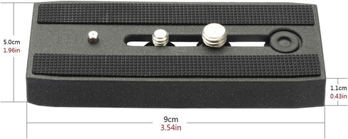 Universal Sliding Quick Release Plate Replacement Camera Mount with 1/4 Inch and 3/8 Inch Mounting Screws for Fluid Head?Length: 3.54 inches/9CM...